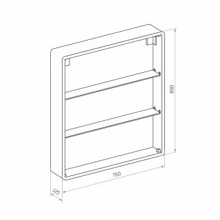 Зеркало-шкаф Reflexion Black 76 RF2002BL с  подсветкой 76х85